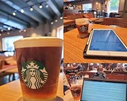 Remote worker working on a laptop at a sunlit work-friendly cafe in Bandra West Mumbai